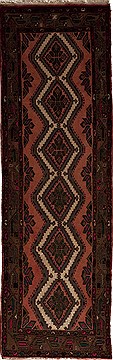 Hamedan Purple Runner Hand Knotted 2'10" X 8'9"  Area Rug 251-12663