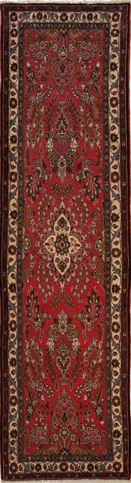 Hamedan Purple Runner Hand Knotted 29 X 911  Area Rug 251-12675 Image 0