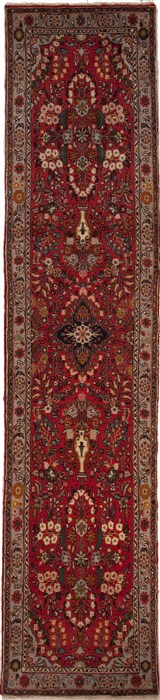 Hamedan Red Runner Hand Knotted 24 X 107  Area Rug 251-12678 Image 0