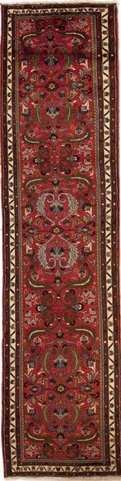 Hamedan Red Runner Hand Knotted 29 X 115  Area Rug 251-12679 Image 0