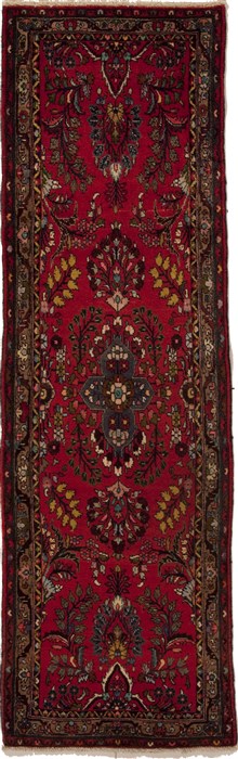 Hamedan Red Runner Hand Knotted 29 X 92  Area Rug 251-12680 Image 0