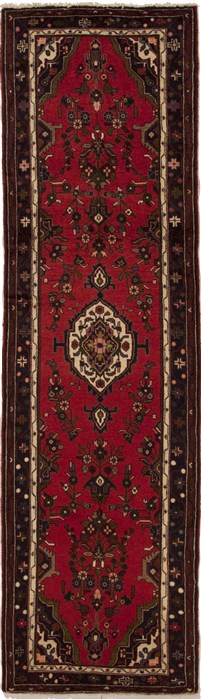 Hamedan Red Runner Hand Knotted 26 X 811  Area Rug 251-12681 Image 0