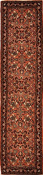 Hamedan Purple Runner Hand Knotted 2'7" X 11'1"  Area Rug 251-12682