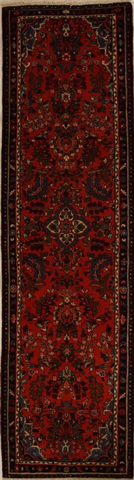 Hamedan Red Runner Hand Knotted 29 X 103  Area Rug 251-12686 Image 0