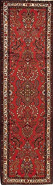 Hamedan Red Runner Hand Knotted 2'10" X 9'9"  Area Rug 251-12708
