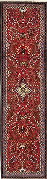 Hamedan Red Runner Hand Knotted 2'7" X 9'10"  Area Rug 251-12710