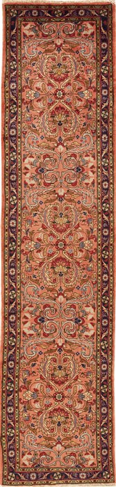Hamedan Purple Runner Hand Knotted 27 X 109  Area Rug 251-12713 Image 0