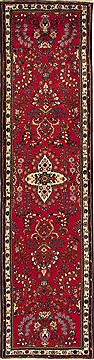Hamedan Red Runner Hand Knotted 2'9" X 10'9"  Area Rug 251-12715