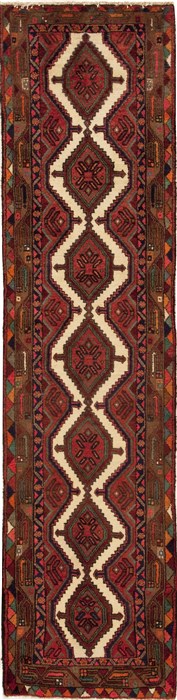 Hamedan Multicolor Runner Hand Knotted 25 X 96  Area Rug 251-12717 Image 0