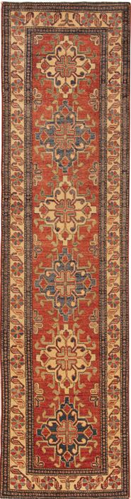 Kazak Orange Runner Hand Knotted 29 X 108  Area Rug 251-12733 Image 0