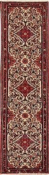 Persian Hamedan White Runner 10 to 12 ft Wool Carpet 12738