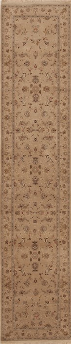 Tabriz White Runner Hand Knotted 26 X 120  Area Rug 251-12739 Image 0