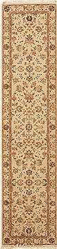 Chinese Tabriz White Runner 10 to 12 ft Wool Carpet 12740