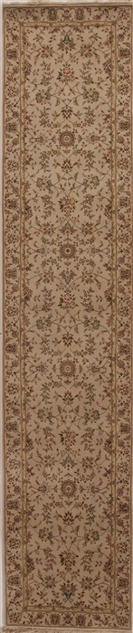 Tabriz White Runner Hand Knotted 26 X 120  Area Rug 251-12743 Image 0