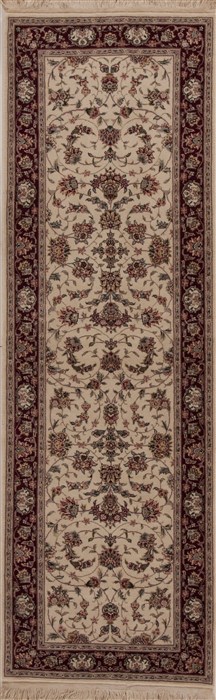 Tabriz White Runner Hand Knotted 26 X 80  Area Rug 251-12745 Image 0