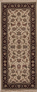 Chinese Tabriz Red Runner 6 to 9 ft Wool Carpet 12746