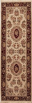 Tabriz Beige Runner Hand Knotted 2'6" X 8'0"  Area Rug 251-12747