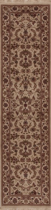 Tabriz White Runner Hand Knotted 26 X 100  Area Rug 251-12748 Image 0