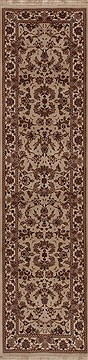 Tabriz White Runner Hand Knotted 2'6" X 10'0"  Area Rug 251-12748