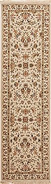 Tabriz White Runner Hand Knotted 2'3" X 8'0"  Area Rug 251-12756