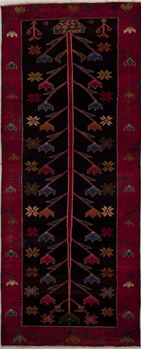 Hamedan Blue Runner Hand Knotted 311 X 99  Area Rug 251-12771 Image 0