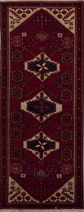 Shiraz Red Runner Hand Knotted 37 X 91  Area Rug 251-12772 Image 0