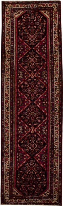 Hamedan Blue Runner Hand Knotted 32 X 105  Area Rug 251-12776 Image 0
