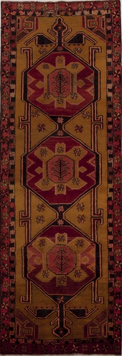 Hamedan Yellow Runner Hand Knotted 37 X 1011  Area Rug 251-12777 Image 0