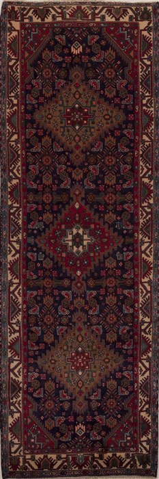 Hossein Abad Blue Runner Hand Knotted 34 X 103  Area Rug 251-12784 Image 0