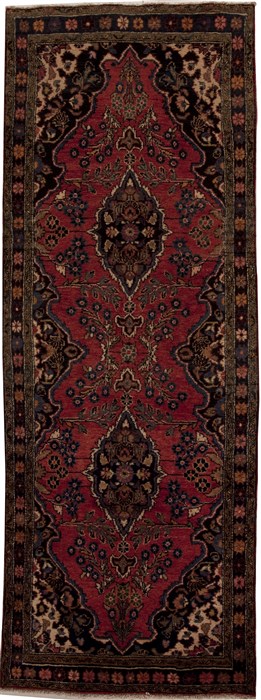 Hamedan Red Runner Hand Knotted 37 X 910  Area Rug 251-12790 Image 0
