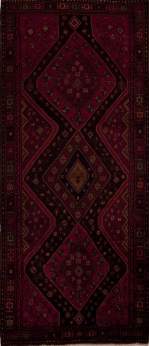 Hamedan Red Runner Hand Knotted 48 X 1010  Area Rug 251-12793 Image 0
