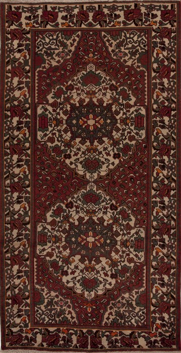 Hamedan Red Runner Hand Knotted 50 X 100  Area Rug 251-12797 Image 0