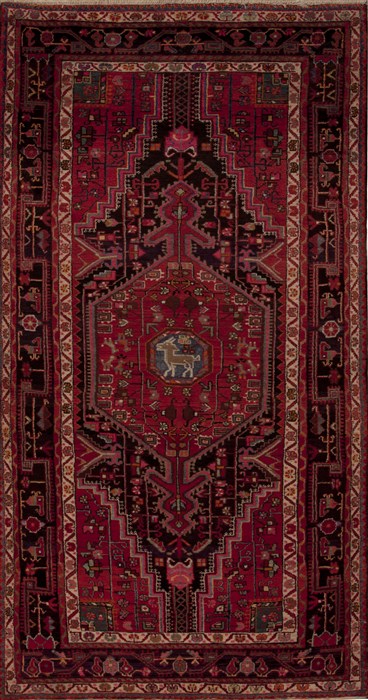 Nahavand Red Hand Knotted 52 X 90  Area Rug 251-12800 Image 0