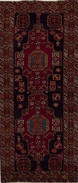 Hamedan Red Runner Hand Knotted 4'6" X 10'5"  Area Rug 251-12801