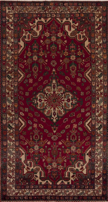 Hamedan Red Hand Knotted 49 X 90  Area Rug 251-12805 Image 0