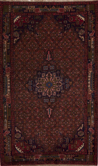 Hamedan Red Hand Knotted 50 X 88  Area Rug 251-12813 Image 0