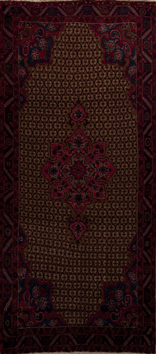 Mussel Brown Runner Hand Knotted 48 X 110  Area Rug 251-12826 Image 0