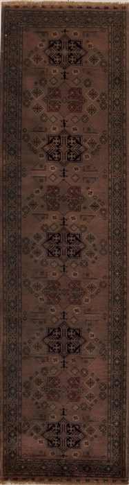 Bokhara Brown Runner Hand Knotted 26 X 96  Area Rug 251-12843 Image 0