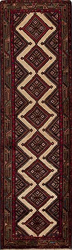 Afghan Hamedan Multicolor Runner 10 to 12 ft Wool Carpet 12844