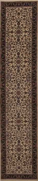 Kashan Beige Runner Hand Knotted 26 X 119  Area Rug 251-12850 Image 0