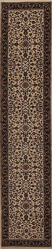 Kashan Beige Runner Hand Knotted 2'6" X 11'9"  Area Rug 251-12850