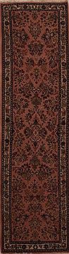 Persian sarouk Purple Runner 10 to 12 ft Wool Carpet 12854
