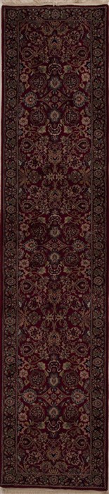 Mashad Red Runner Hand Knotted 28 X 112  Area Rug 251-12860 Image 0