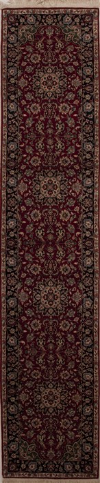 Kashan Red Runner Hand Knotted 26 X 120  Area Rug 251-12861 Image 0
