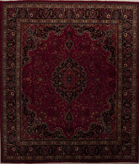 Khorasan Red Square Hand Knotted 96 X 112  Area Rug 251-12862 Image 0