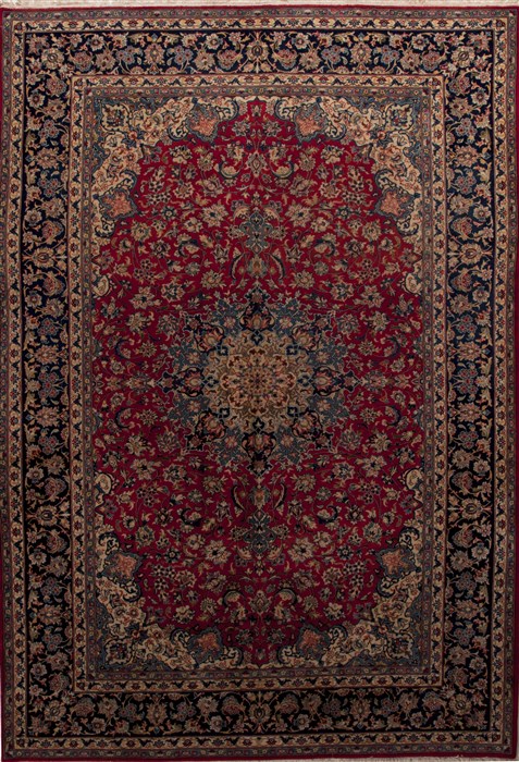 Isfahan Red Hand Knotted 911 X 143  Area Rug 251-12863 Image 0