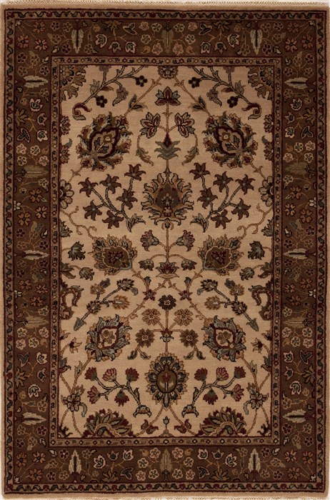Agra Beige Hand Knotted 42 X 60 Area Rug 251-12875 Image 0