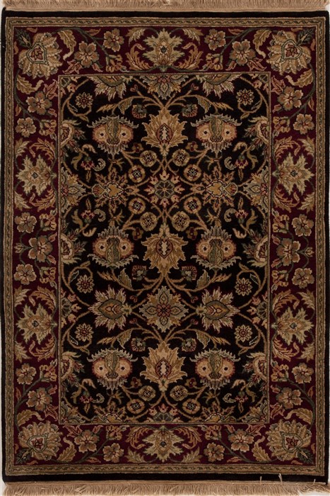 Agra Black Hand Knotted 40 X 59 Area Rug 251-12877 Image 0