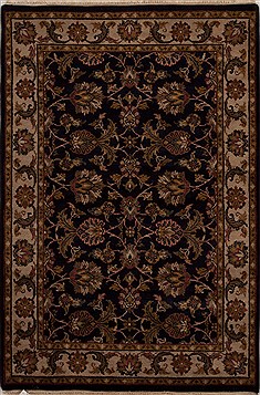 Indian Agra Blue Rectangle 4x6 ft Wool Carpet 12905