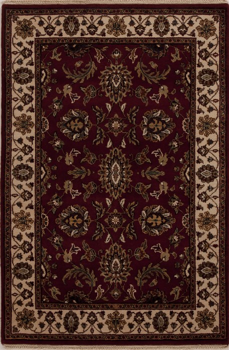 Agra Red Hand Knotted 40 X 60 Area Rug 251-12906 Image 0